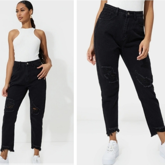 PrettyLittleThing Denim - Pretty little thing denim high waisted mom jeans